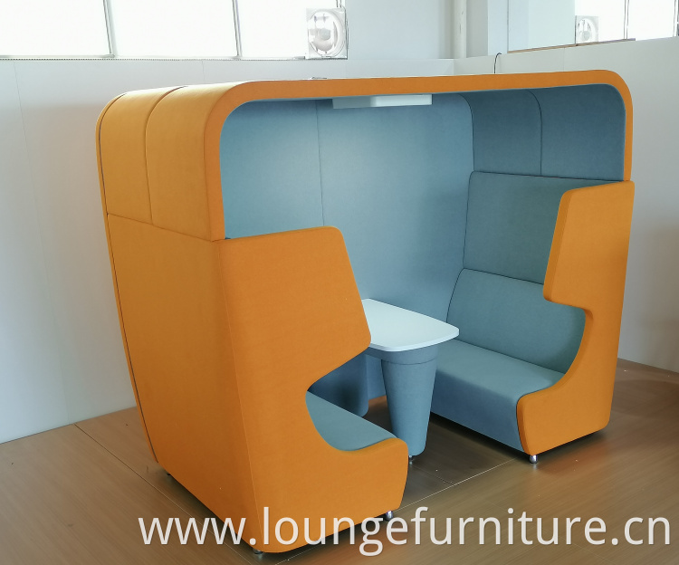 Modern type office meeting booth with sofa for private meeting